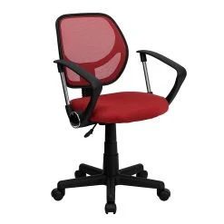 Flash Furniture Fabric Mid-Back Task Chair With Capped Arm, Red