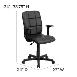 Flash Furniture Mid-Back Quilted Vinyl Task Chair With Nylon Arms, Black -Office Chairs Shop unnamed file 5445