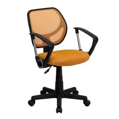 Flash Furniture Fabric Mid-Back Task Chair With Capped Arm, Orange