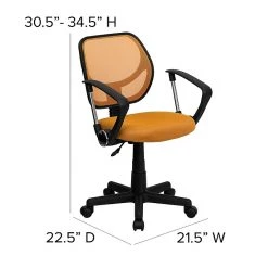Flash Furniture Fabric Mid-Back Task Chair With Capped Arm, Orange -Office Chairs Shop unnamed file 5453