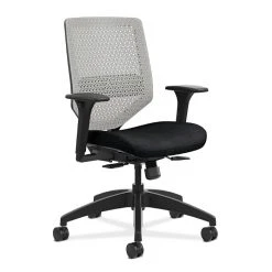 HON Solve Mid-Back Task Chair, Titanium ReActiv Back, Black Frame, Easy Assembly, Ink Seat Fabric (HONSVR1AILC10TK)