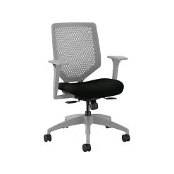 HON Solve Ergonomic Vinyl Swivel Task Chair, Black/Titanium (HSLVTMR.Y1.A.H.TI.UR10.NL.SB.TI)
