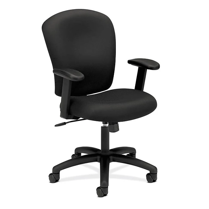 HON Mid-Back Task Chair, Center-Tilt, Adjustable Arms, Black Fabric (BSXVL220VA10) 3 HON Mid-Back Task Chair, Center-Tilt, Adjustable Arms, Black Fabric (BSXVL220VA10)