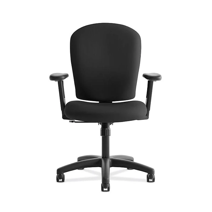 HON Mid-Back Task Chair, Center-Tilt, Adjustable Arms, Black Fabric (BSXVL220VA10) 4 HON Mid-Back Task Chair, Center-Tilt, Adjustable Arms, Black Fabric (BSXVL220VA10) - Image 2