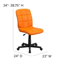 Flash Furniture Mid-Back Quilted Vinyl Task Chair, Orange -Office Chairs Shop unnamed file 5539
