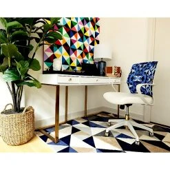 The Raynor Group Elizabeth Sutton Gramercy Fabric Swivel Task Chair, Blue Prism White Gold (K-ESGR-WHT-PRSM-GLD) -Office Chairs Shop unnamed file 5583