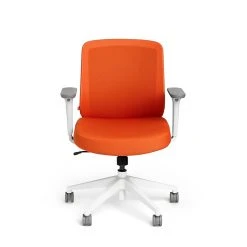 Poppin Orange Max, Task Chair, Mid Back, White Frame (101889)