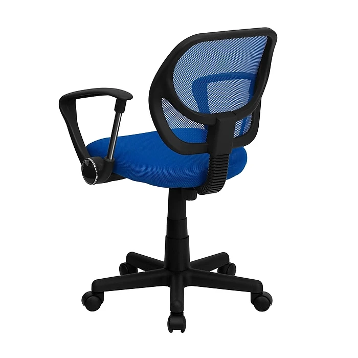 Flash Furniture Fabric Mid-Back Task Chair With Arm, Blue 6 Flash Furniture Fabric Mid-Back Task Chair With Arm, Blue - Image 4