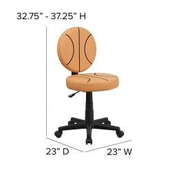 Flash Furniture Vinyl Basketball Task Chair Without Arms, Orange -Office Chairs Shop unnamed file 5650