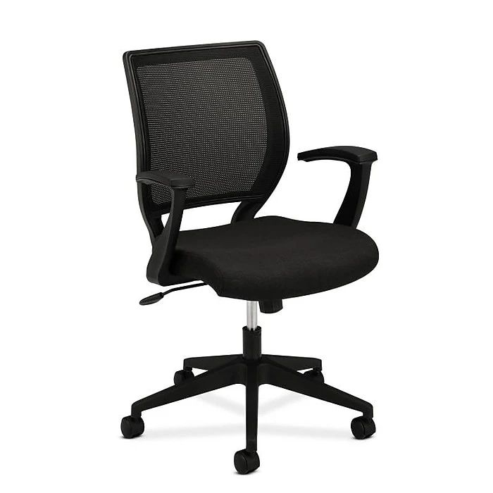 HON Mesh Mid-Back Task Chair, Center-Tilt, Fixed Arms, Black Fabric (BSXVL521VA10) 3 HON Mesh Mid-Back Task Chair, Center-Tilt, Fixed Arms, Black Fabric (BSXVL521VA10)