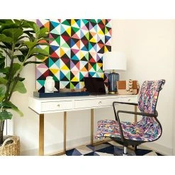 The Raynor Group Elizabeth Sutton Wynwood Fabric Swivel Task Chair, Multi Rose Black Silver (K-ESWY-BLK-ROSE-SIL) -Office Chairs Shop unnamed file 5730