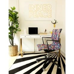 The Raynor Group Elizabeth Sutton Wynwood Fabric Swivel Task Chair, Multi Rose Black Silver (K-ESWY-BLK-ROSE-SIL) -Office Chairs Shop unnamed file 5733