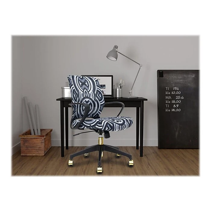 The Raynor Group Elizabeth Sutton Gramercy Fabric Swivel Task Chair, Black Grayscale Echo Gold (K-ESGR-BLK-ECHO-GLD) 7 The Raynor Group Elizabeth Sutton Gramercy Fabric Swivel Task Chair, Black Grayscale Echo Gold (K-ESGR-BLK-ECHO-GLD) - Image 5