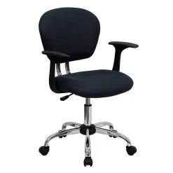 Flash Furniture Mesh Task Chairs With Arms And Chrome Base (H2376FGYARMS)