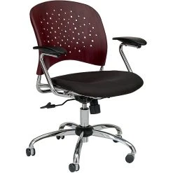 SAFCO® Reve™ Task Chair Round Plastic Wood Back; Mahogany