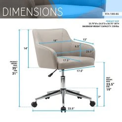 Techni Mobili Comfy Home Office Chair, Beige (RTA-1006-BG) -Office Chairs Shop unnamed file 587