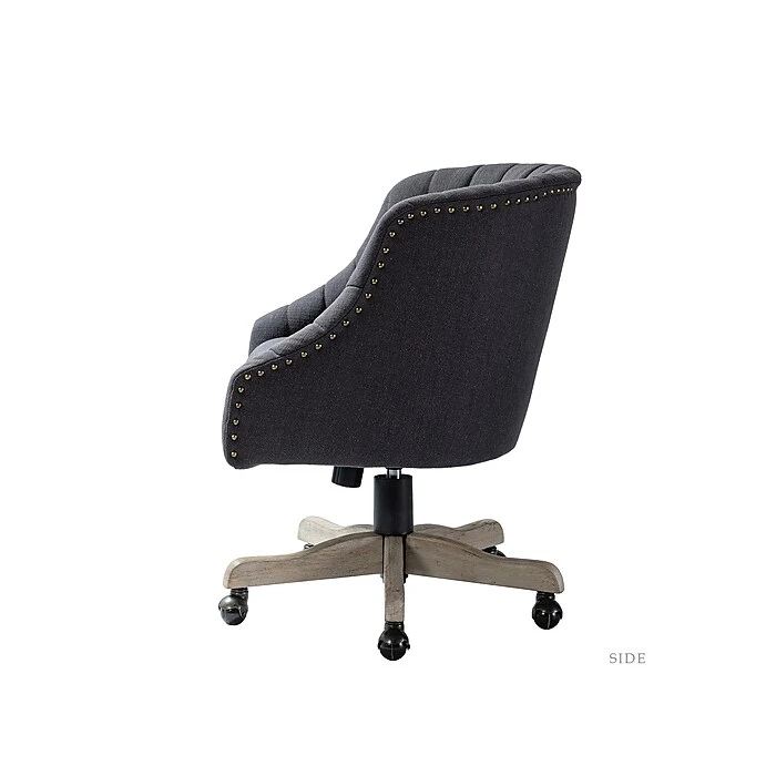 Karat Home Fabric Swivel Task Chair, Charcoal (OFMYN0142-CHRCL) 4 Karat Home Fabric Swivel Task Chair, Charcoal (OFMYN0142-CHRCL) - Image 2