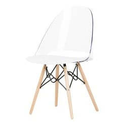 South Shore Annexe Eiffel Style Office Chair, Clear And White, Armless (100275)