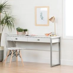 South Shore Annexe Eiffel Style Office Chair, Clear And White, Armless (100275) -Office Chairs Shop unnamed file 591