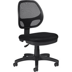 Global Offices To Go® Task Chair, Mesh, Black, Seat: 19"W X 17"D, Back: 17"W X 19"H