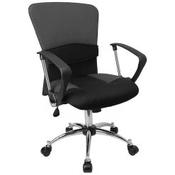 Flash Furniture Mid-Back Mesh Task Chair, Fixed Arms, Black