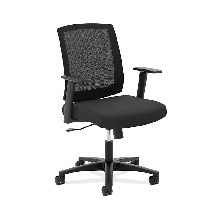 HON Mesh Mid-Back Task Chair, Center-Tilt, Tension, Lock, Fixed Arms, Black Mesh, Black Fabric (BSXVL511LH10) 3 HON Mesh Mid-Back Task Chair, Center-Tilt, Tension, Lock, Fixed Arms, Black Mesh, Black Fabric (BSXVL511LH10)