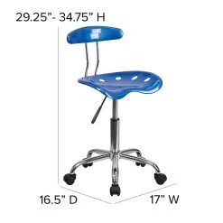 Flash Furniture Chrome Low Back Computer Task Chair With Tractor Seat, Vibrant Bright Blue -Office Chairs Shop unnamed file 601
