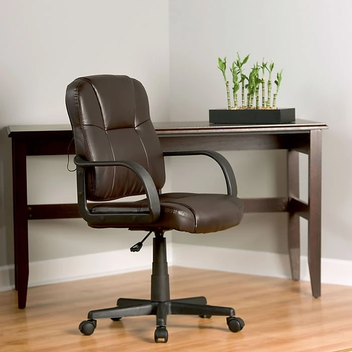 Comfort Products Relaxzen Bonded Leather Massage Task Chair, Brown (60-681408) 6 Comfort Products Relaxzen Bonded Leather Massage Task Chair, Brown (60-681408) - Image 4