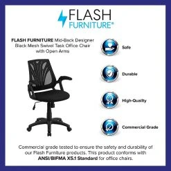 Flash Furniture Mid-Back Mesh Swivel Task Chair With Mesh Padded Seat, Black (GOWY82) -Office Chairs Shop unnamed file 6031