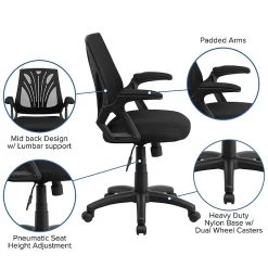 Flash Furniture Mid-Back Mesh Swivel Task Chair With Mesh Padded Seat, Black (GOWY82) -Office Chairs Shop unnamed file 6032