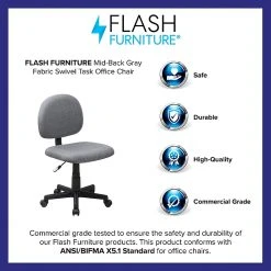Flash Furniture 31" - 37 1/2" Fabric Ergonomic Task Chairs (BT660GY) -Office Chairs Shop unnamed file 6045