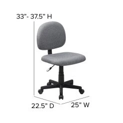 Flash Furniture 31" - 37 1/2" Fabric Ergonomic Task Chairs (BT660GY) -Office Chairs Shop unnamed file 6048