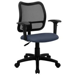 Flash Furniture Mesh Task Chairs With Fabric Seat And Arms (WLA277NVYA)