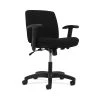 HON Contemporary Low-Back Task Chair, Swivel-Tilt Control, Height-Adjustable Arms, Black Fabric