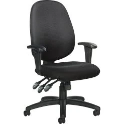 Global Mid-Back Multi-Function Ergonomic Fabric Task Chair With Adjustable Arms, Black (OTG11613B)
