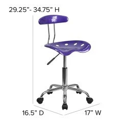 Flash Furniture Chrome Low Back Computer Task Chair With Tractor Seat, Vibrant Violet -Office Chairs Shop unnamed file 617