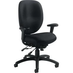 Office Chairs Shop 16 Global Offices To Go® Fabric Multi-Function Task Chair With Arms, Black (OTG11653-QL10)