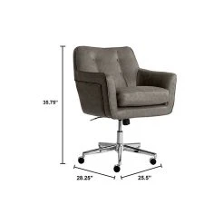 Serta Style Ashland Faux Leather Swivel Computer And Desk Chair, Gray (47140G) -Office Chairs Shop unnamed file 654