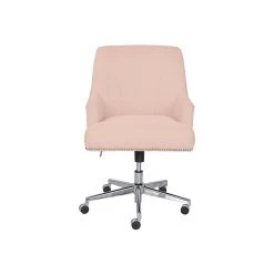 Serta Style Leighton Fabric Swivel Home Office Chair, Blush Pink (47925C)