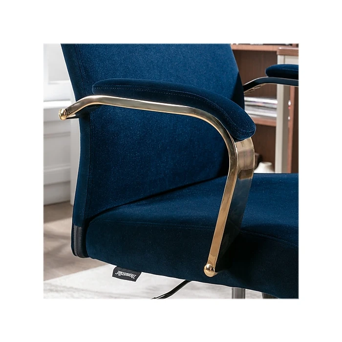 Thomasville Furniture Joelle Ergonomic Fabric/Metal Desk Chair, Blue/Gold (60068) 5 Thomasville Furniture Joelle Ergonomic Fabric/Metal Desk Chair, Blue/Gold (60068) - Image 3
