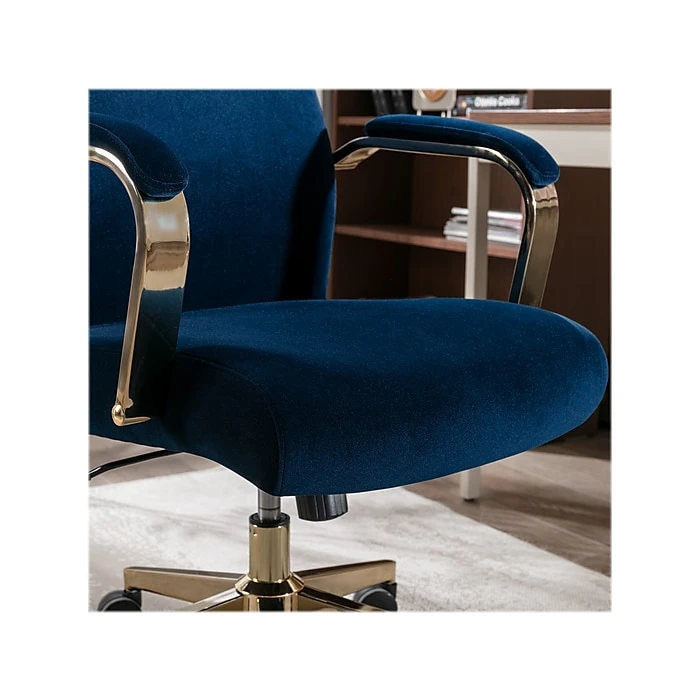 Thomasville Furniture Joelle Ergonomic Fabric/Metal Desk Chair, Blue/Gold (60068) 6 Thomasville Furniture Joelle Ergonomic Fabric/Metal Desk Chair, Blue/Gold (60068) - Image 4
