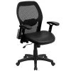 Flash Furniture Mid Back Super Mesh Office Chair With Black Italian Leather Seat, Black -Office Chairs Shop unnamed file 707