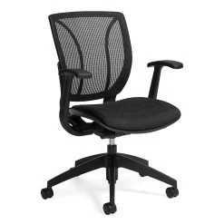 Global Roma Jenny Fabric Mesh Medium Back Computer Chair With Arms, Slate