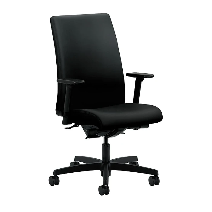 HON® Ignition® Mid-Back Office/Computer Chair, Adjustable Arms, Contourett Polyurethane Black Fabric 3 HON® Ignition® Mid-Back Office/Computer Chair, Adjustable Arms, Contourett Polyurethane Black Fabric