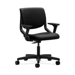 HON HONMT102WP40 Motivate Upholster Back Office/Computer Chair, Adj. Arms, Onyx Shell, Black Fabric