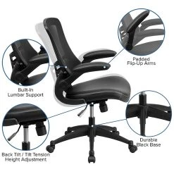 Flash Furniture Mesh Back Faux Leather Computer And Desk Chair, Black (BLX5MLEA) -Office Chairs Shop unnamed file 85